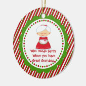 サンタが必要な人。おばあちゃん素晴らしのクリスマスオーナメント セラミックオーナメント (左)