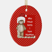 サンタが必要な人…モーモーのクリスマスオーナメント セラミックオーナメント (右)