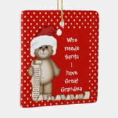 サンタが必要な人…素晴らしおばあちゃんクリスマス飾り セラミックオーナメント (右)
