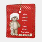 サンタが必要な人…素晴らしおばあちゃんクリスマス飾り セラミックオーナメント (左)