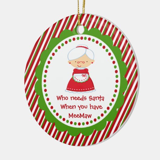 サンタが必要な…ミーモークリスマス飾り セラミックオーナメント (左)