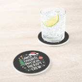 サンタが愛する理学療法チームのクリスマス コースター (側面)