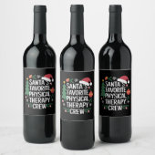 サンタが愛する理学療法チームのクリスマス ワインラベル (ボトル)