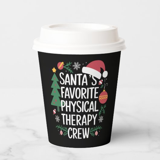 サンタが愛する理学療法チームのクリスマス 紙コップ (正面)