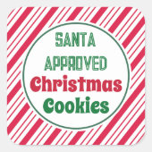 サンタが承認したクリスマスクッキー ステッカー (正面)
