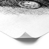 サンタが持つおもちゃは白黒 ポスター (角)