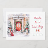 サンタが新しいストップ |休暇中の告知 シーズンカード (正面)