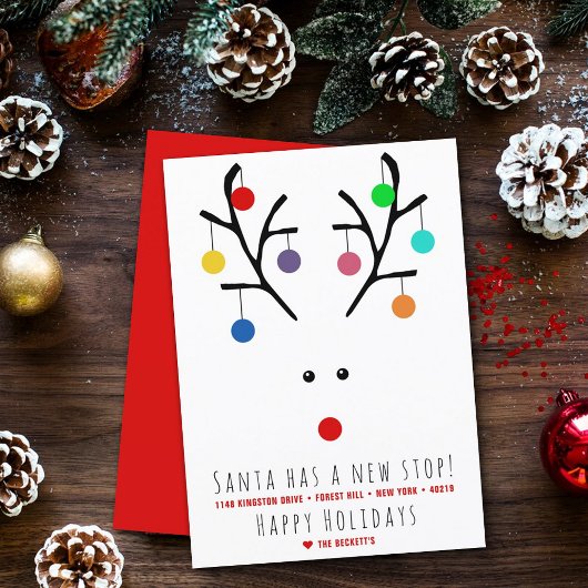 サンタが新しいストップ!引っ越しモダン休暇 シーズンカード