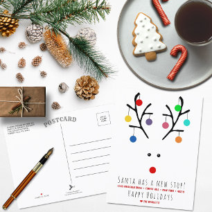 サンタが新しいストップ!引っ越しモダン休暇 案内ポストカード