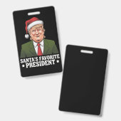 サンタが最も愛する大統領 面白いトランプ クリスマス バッジ (正面＆裏面)