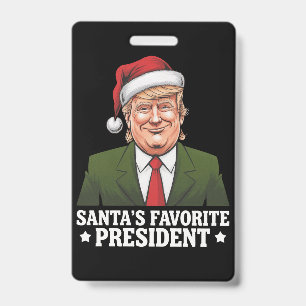 サンタが最も愛する大統領 面白いトランプ クリスマス バッジ