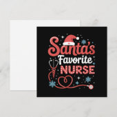 サンタが最も愛する看護師のクリスマス シーズンカード (正面/裏面)