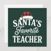 サンタが最も気に入る教師のクリスマス授業 シーズンカード (正面/裏面)