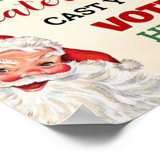 サンタが最も醜いクリスマスセーターのサインに投票 ポスター (角)