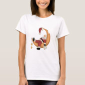 サンタが月のTシャツとギフトで眠る Tシャツ (正面)
