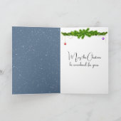 サンタが月明かりの中でそりを運転 カード (内部)