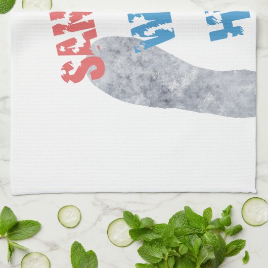 サンタが来た キッチンタオル (折り畳み)