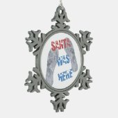 サンタが来た スノーフレークピューターオーナメント (左)