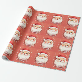 サンタが来る かわいい クリスマス ギフト包装紙 ラッピングペーパー