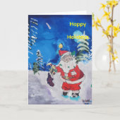 サンタが森の中で カード (黄色い花)