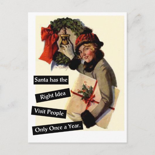 サンタが正しいアイディアを… シーズンポストカード (正面)