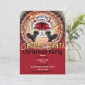 サンタが煙突から降りてくるサプライズパーティー 招待状 (スタンド正面)
