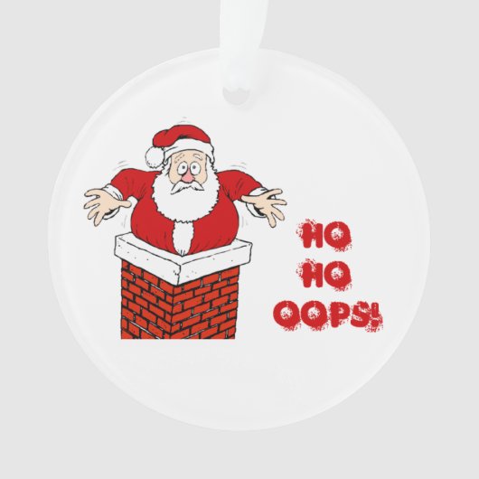 サンタが煙突にハマった ホッホッ おやっ！ オーナメント (正面)