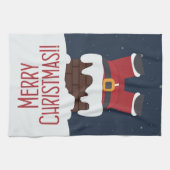 サンタが煙突に詰まった キッチンタオル (横)