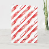 サンタが煙突の赤い縞模様のクリスマス カード (裏面)