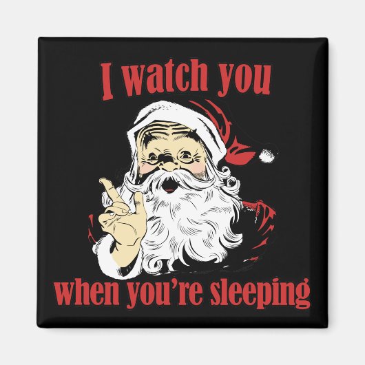 サンタが眠るのを見る マグネット (正面)