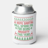 サンタが私をこんな風に引っ張ってくれるといいないけない 缶クーラー (缶正面)