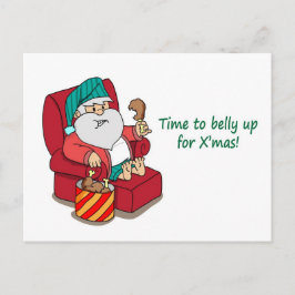 サンタが筋トレする面白いクリスマス ポストカード