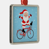 サンタが自転車に乗る メタルオーナメント (右)