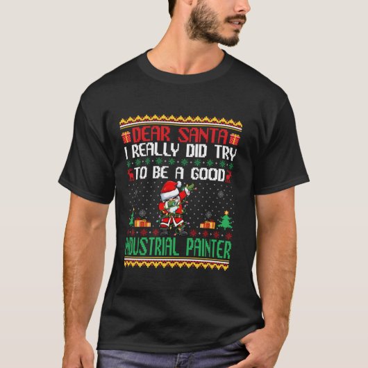 サンタが良い工業画家Chを目指おもしろいす Tシャツ (正面)