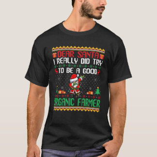 サンタが良い農家オーガニックおもしろいへ Tシャツ