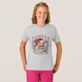 サンタが街にやってくるキッズのクリスマスTシャツ Tシャツ (正面フル)