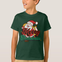 サンタが街にやってくるTシャツ メリークリスマス