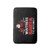 サンタが見ているウェイトレスに優しい バスマット (正面縦)