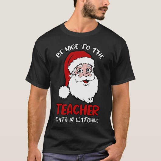 サンタが見ている先生に優しい Tシャツ (正面)
