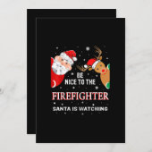 サンタが見ている消防士に親切に シーズンカード (正面/裏面)