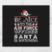 サンタが見ている空軍将校に親切に スパークリングワインラベル (シングルラベル)