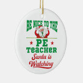 サンタが見ているPE先生に優しい セラミックオーナメント (右)