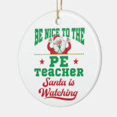 サンタが見ているPE先生に優しい セラミックオーナメント (左)