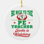 サンタが見ているPE先生に優しい セラミックオーナメント (裏面)