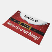 サンタが見守っている ドアマット (アングル)