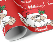 サンタが見守る |クリスマス ラッピングペーパー (ロールコーナー)