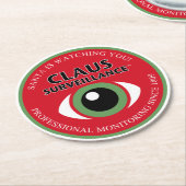 サンタが見守る ラウンドペーパーコースター (アングル)