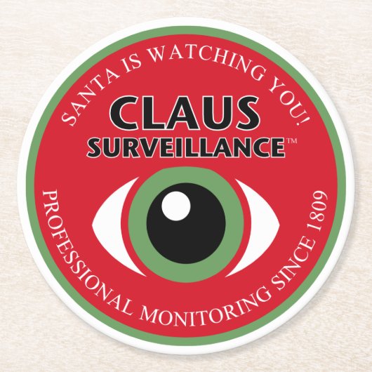 サンタが見守る ラウンドペーパーコースター (正面)