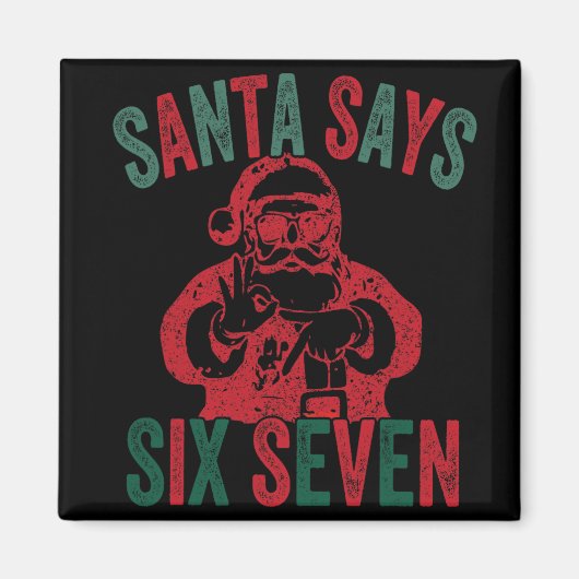 サンタが言った面白いクリスマス 67 メメ Xmas マグネット (正面)