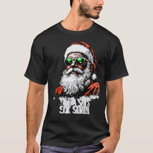 サンタが言った「Six Seven」ヴィンテージクリスマスサンタTシャツ Tシャツ (正面)
